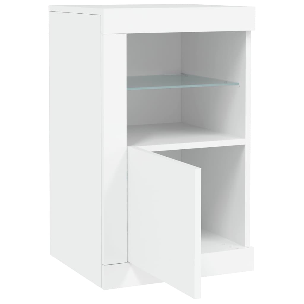 Bijzetkastjes met LED-verlichting 2 st bewerkt hout wit is nu te koop bij PeponiXL, paradijselijk wonen!