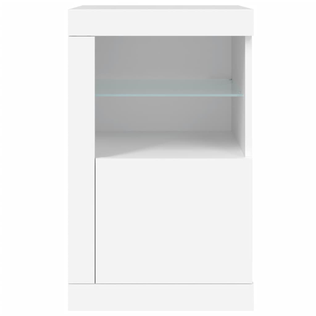 Bijzetkastjes met LED-verlichting 2 st bewerkt hout wit is nu te koop bij PeponiXL, paradijselijk wonen!
