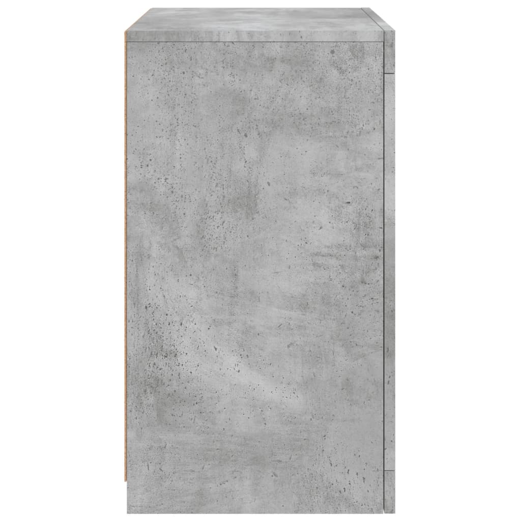 Bijzetkast met LED-verlichting bewerkt hout betongrijs is nu te koop bij PeponiXL, paradijselijk wonen!