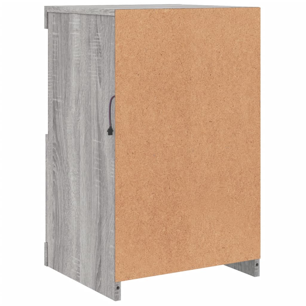 Bijzetkastjes met LED 2 st bewerkt hout grijs sonoma eikenkleur is nu te koop bij PeponiXL, paradijselijk wonen!