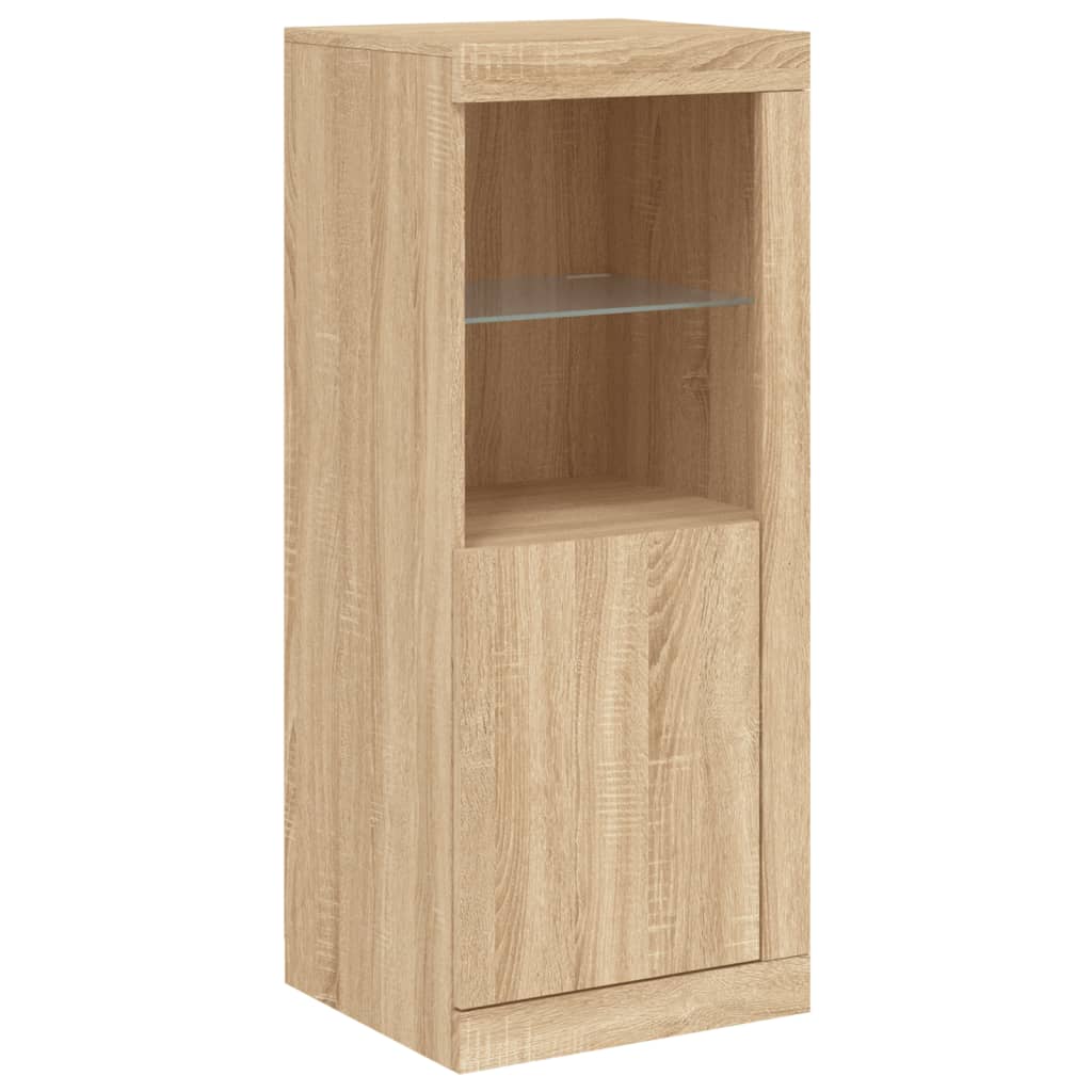 Dressoir met LED-verlichting 41x37x100 cm sonoma eikenkleurig is nu te koop bij PeponiXL, paradijselijk wonen!