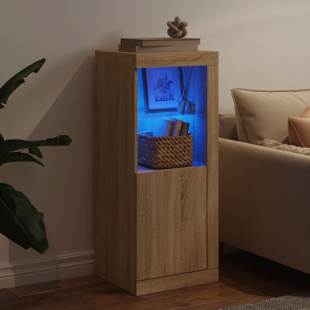 Dressoir met LED-verlichting 41x37x100 cm sonoma eikenkleurig is nu te koop bij PeponiXL, paradijselijk wonen!