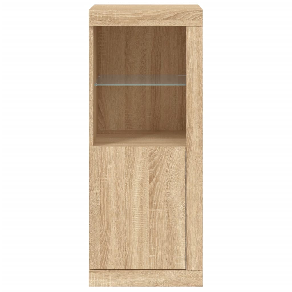 Dressoir met LED-verlichting 41x37x100 cm sonoma eikenkleurig is nu te koop bij PeponiXL, paradijselijk wonen!