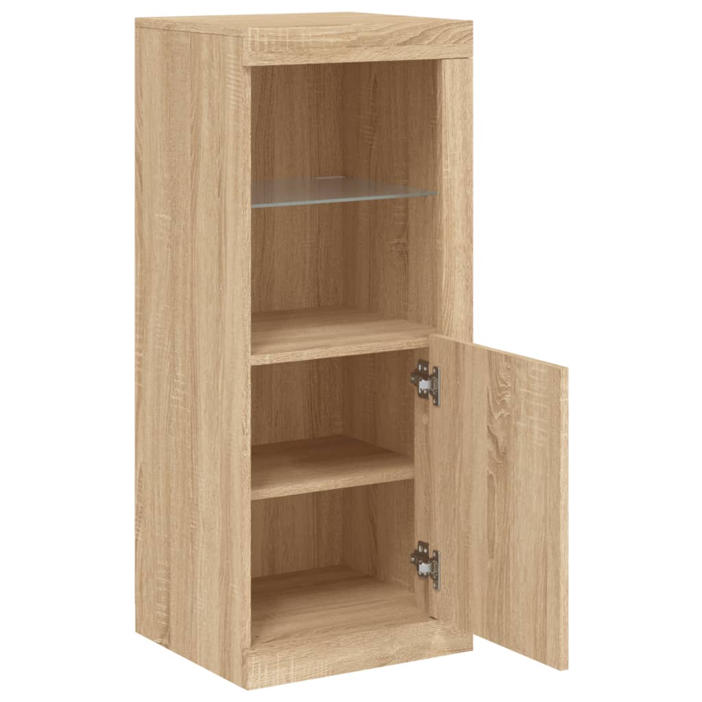 Dressoir met LED-verlichting 41x37x100 cm sonoma eikenkleurig is nu te koop bij PeponiXL, paradijselijk wonen!