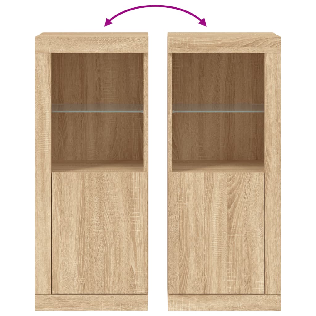 Dressoir met LED-verlichting 41x37x100 cm sonoma eikenkleurig is nu te koop bij PeponiXL, paradijselijk wonen!