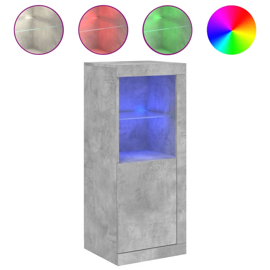 Dressoir met LED-verlichting 41x37x100 cm betongrijs is nu te koop bij PeponiXL, paradijselijk wonen!