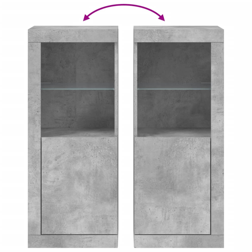 Dressoir met LED-verlichting 41x37x100 cm betongrijs is nu te koop bij PeponiXL, paradijselijk wonen!