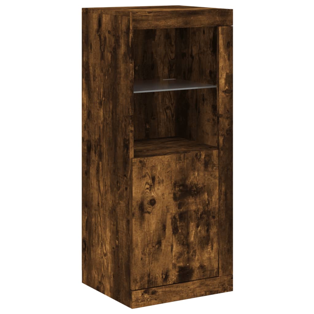 Dressoir met LED-verlichting 41x37x100 cm gerookt eikenkleurig is nu te koop bij PeponiXL, paradijselijk wonen!