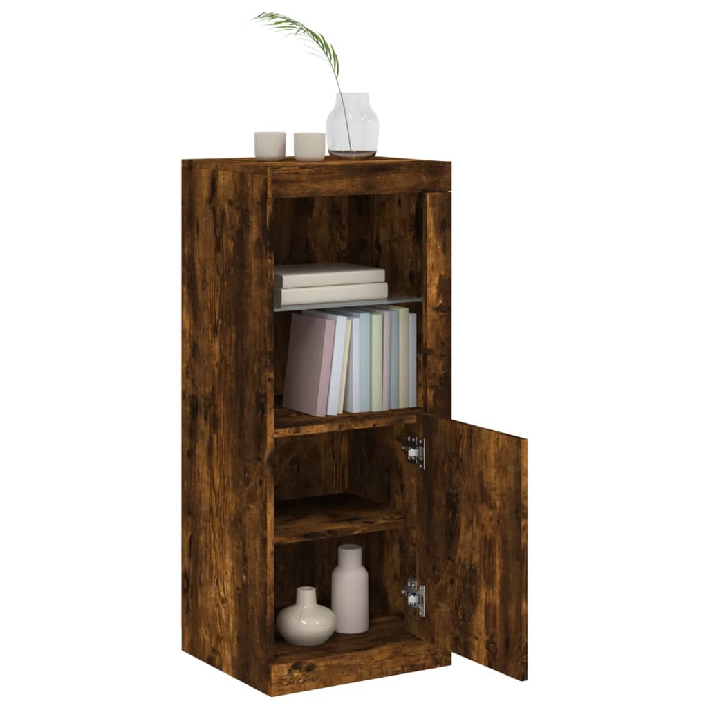 Dressoir met LED-verlichting 41x37x100 cm gerookt eikenkleurig is nu te koop bij PeponiXL, paradijselijk wonen!