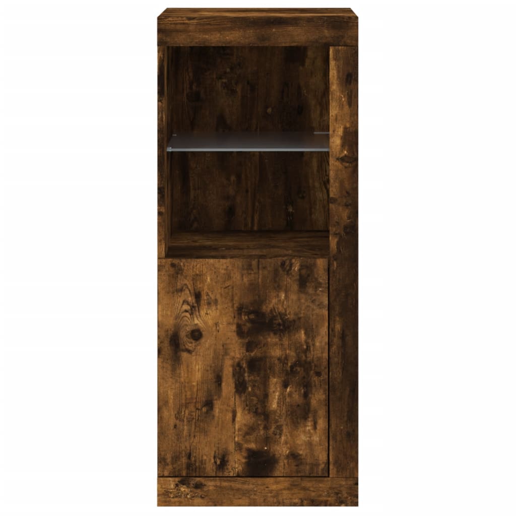 Dressoir met LED-verlichting 41x37x100 cm gerookt eikenkleurig is nu te koop bij PeponiXL, paradijselijk wonen!