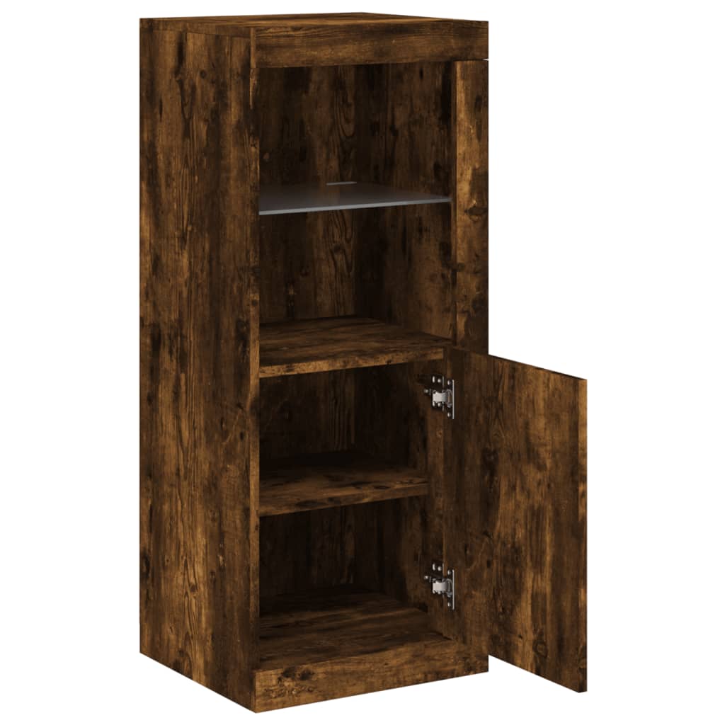 Dressoir met LED-verlichting 41x37x100 cm gerookt eikenkleurig is nu te koop bij PeponiXL, paradijselijk wonen!