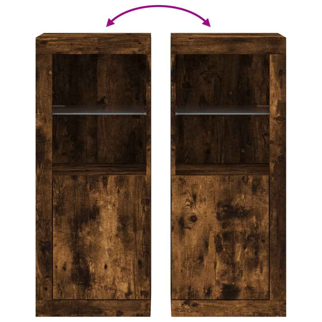 Dressoir met LED-verlichting 41x37x100 cm gerookt eikenkleurig is nu te koop bij PeponiXL, paradijselijk wonen!