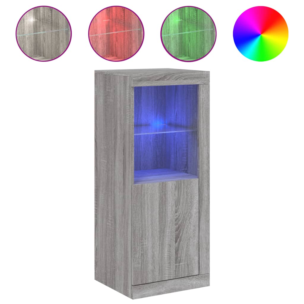 Dressoir met LED-verlichting 41x37x100 cm grijs sonoma eiken is nu te koop bij PeponiXL, paradijselijk wonen!