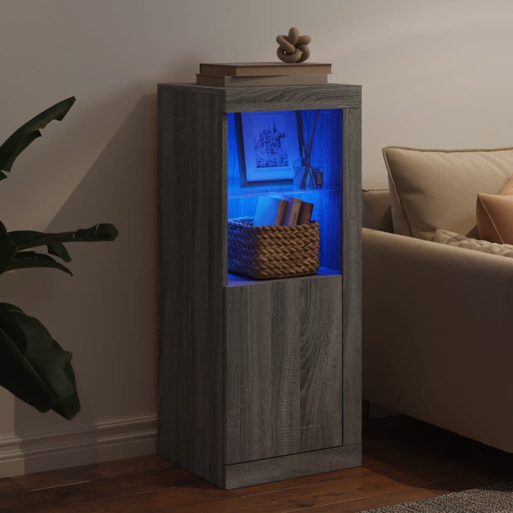 Dressoir met LED-verlichting 41x37x100 cm grijs sonoma eiken is nu te koop bij PeponiXL, paradijselijk wonen!