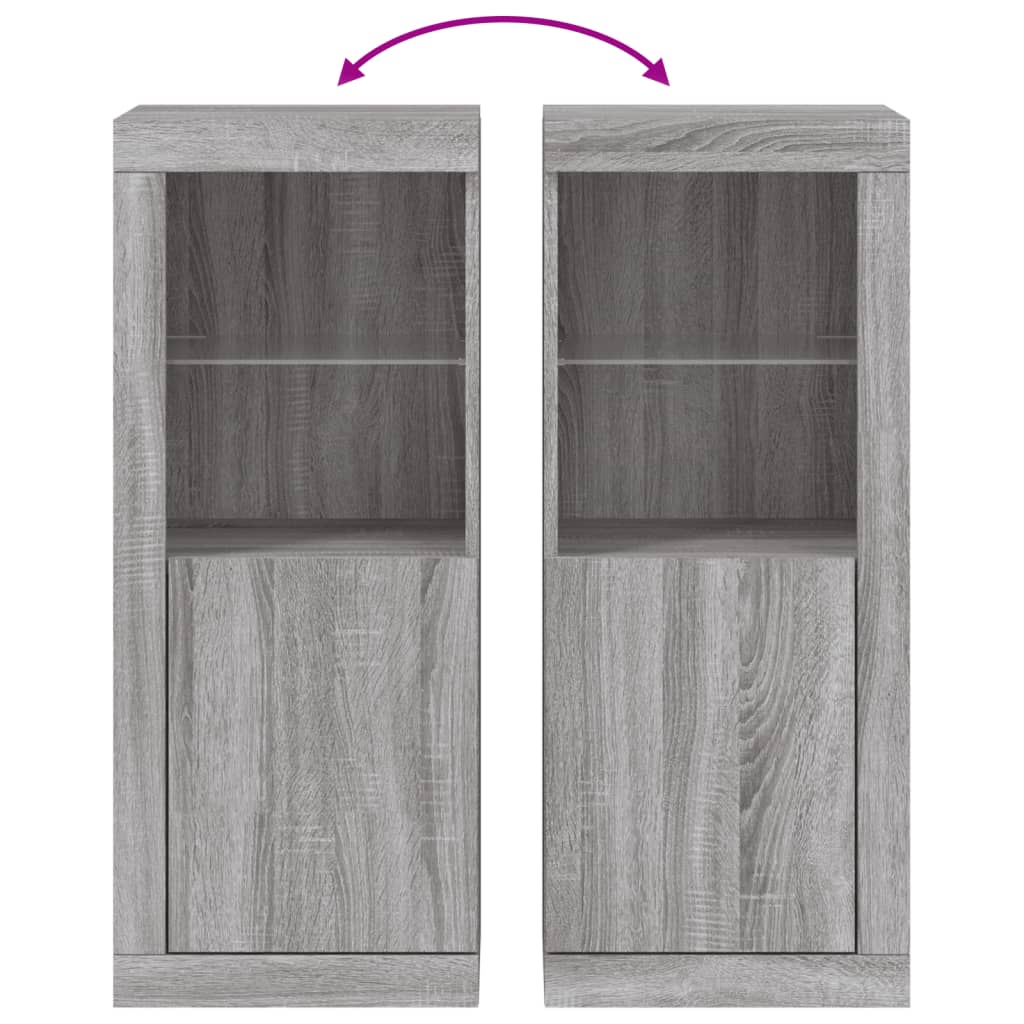 Dressoir met LED-verlichting 41x37x100 cm grijs sonoma eiken is nu te koop bij PeponiXL, paradijselijk wonen!