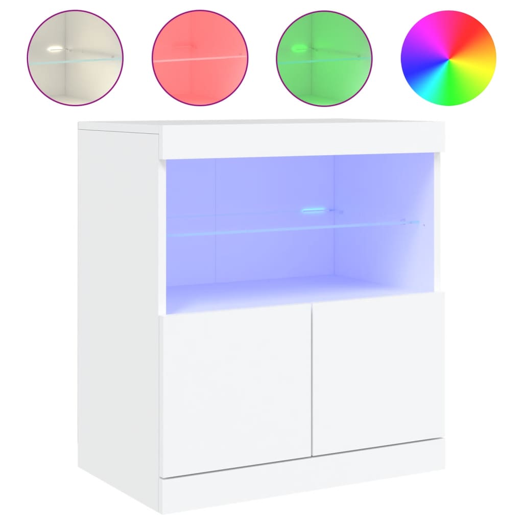 Dressoir met LED-verlichting 60x37x67 cm wit is nu te koop bij PeponiXL, paradijselijk wonen!