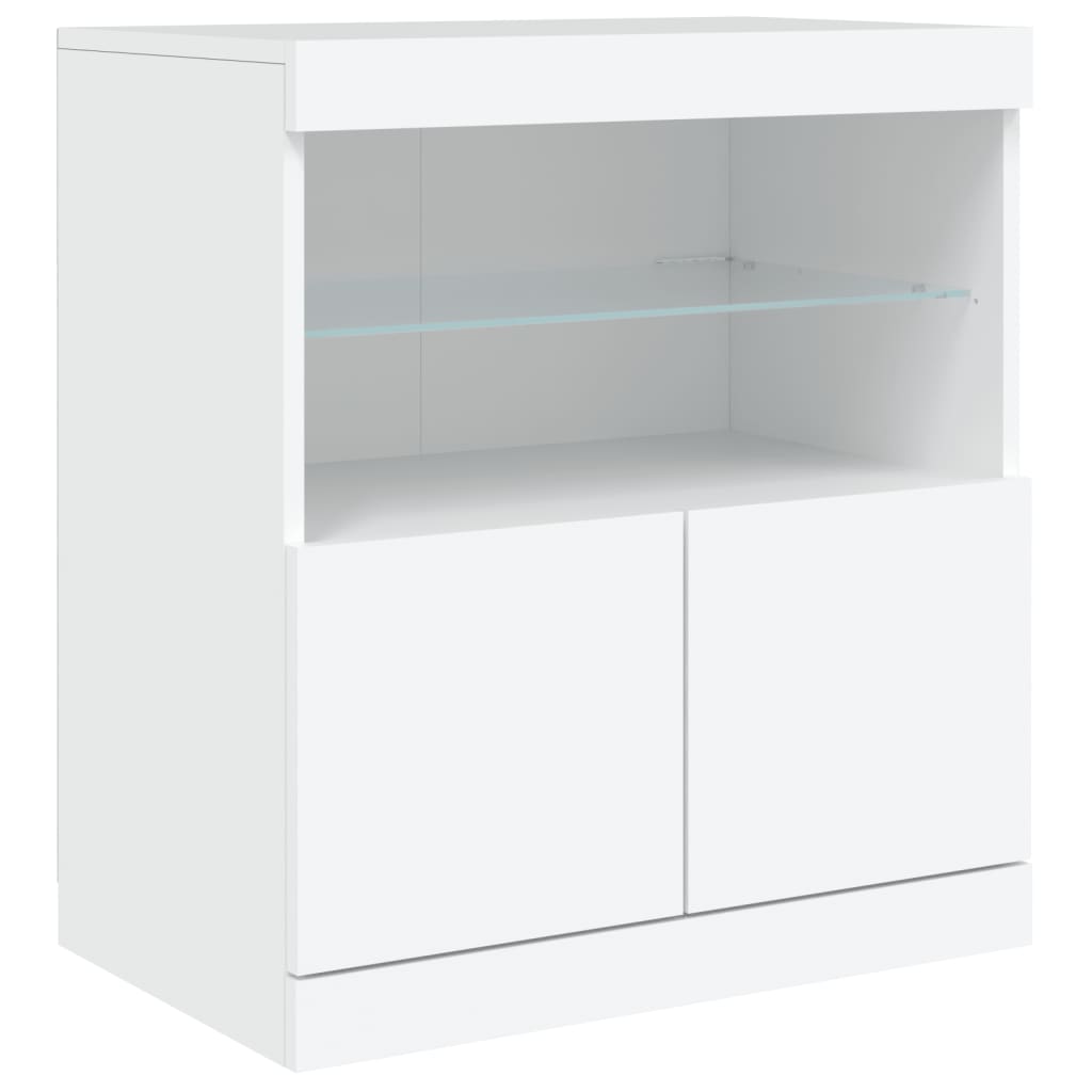 Dressoir met LED-verlichting 60x37x67 cm wit is nu te koop bij PeponiXL, paradijselijk wonen!