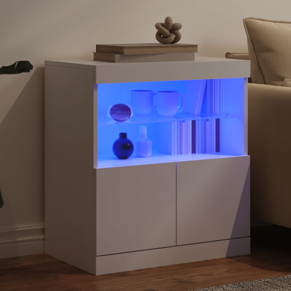 Dressoir met LED-verlichting 60x37x67 cm wit is nu te koop bij PeponiXL, paradijselijk wonen!