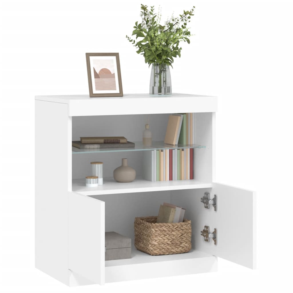 Dressoir met LED-verlichting 60x37x67 cm wit is nu te koop bij PeponiXL, paradijselijk wonen!