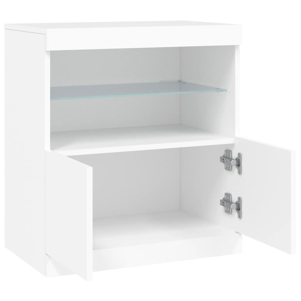 Dressoir met LED-verlichting 60x37x67 cm wit is nu te koop bij PeponiXL, paradijselijk wonen!