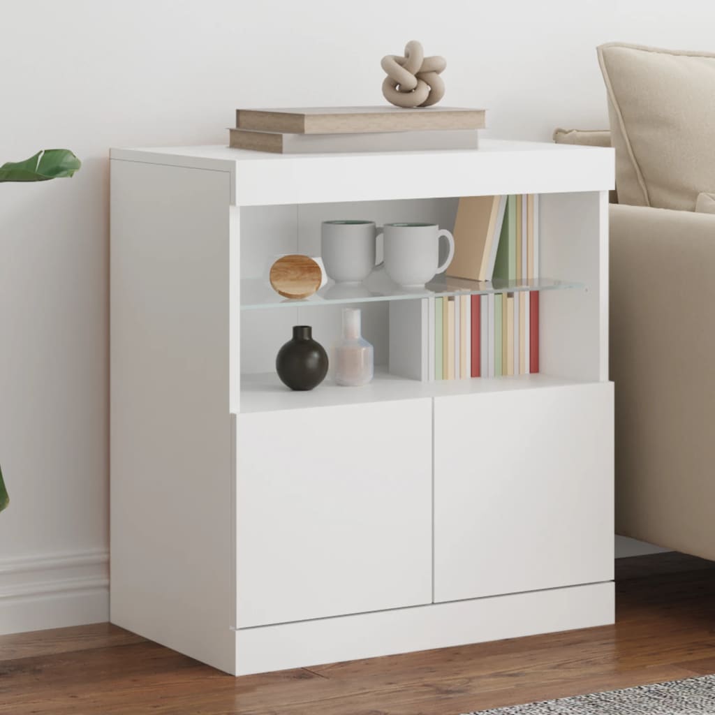Dressoir met LED-verlichting 60x37x67 cm wit is nu te koop bij PeponiXL, paradijselijk wonen!