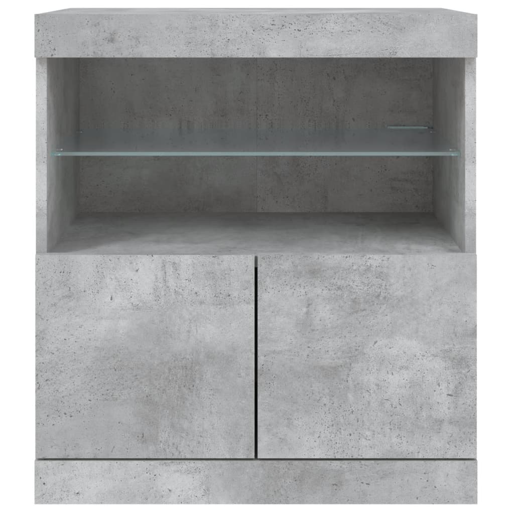 Dressoir met LED-verlichting 60x37x67 cm betongrijs is nu te koop bij PeponiXL, paradijselijk wonen!