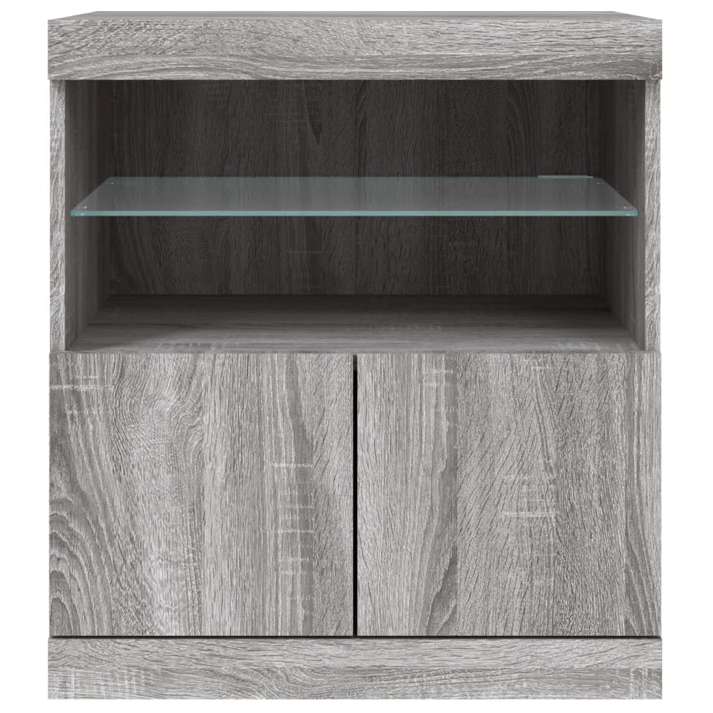 Dressoir met LED-verlichting 60x37x67 cm grijs sonoma eiken is nu te koop bij PeponiXL, paradijselijk wonen!