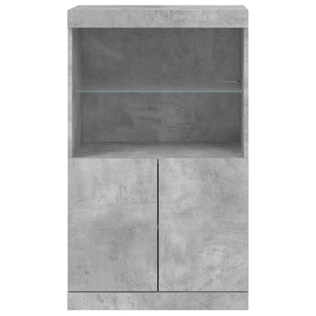 Dressoir met LED-verlichting 60,5x37x100 cm betongrijs is nu te koop bij PeponiXL, paradijselijk wonen!