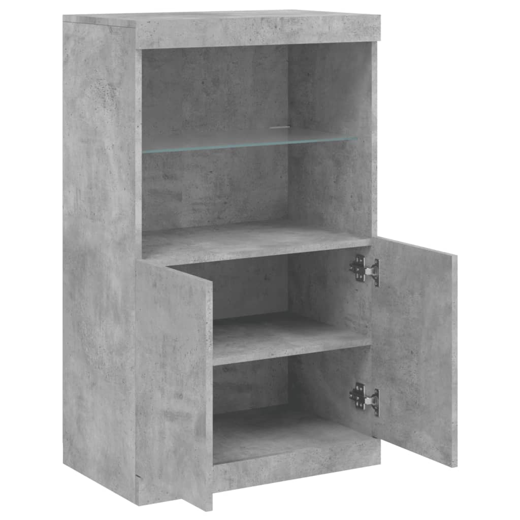 Dressoir met LED-verlichting 60,5x37x100 cm betongrijs is nu te koop bij PeponiXL, paradijselijk wonen!