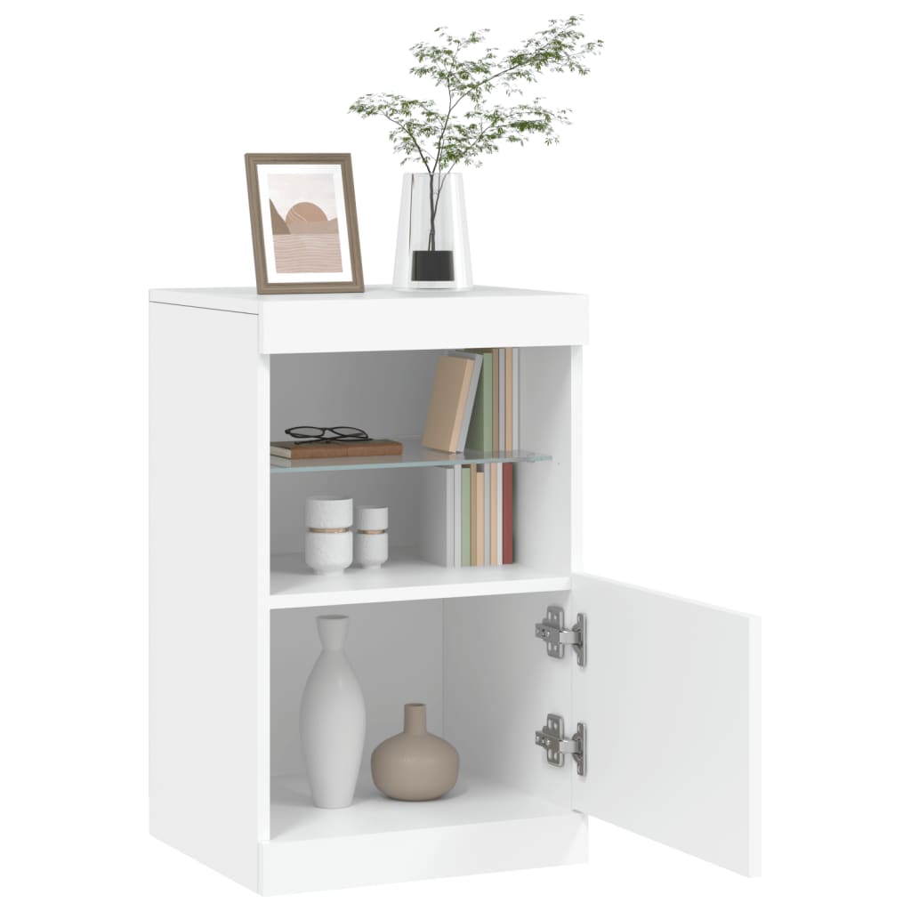 Dressoir met LED-verlichting 41x37x67 cm wit is nu te koop bij PeponiXL, paradijselijk wonen!