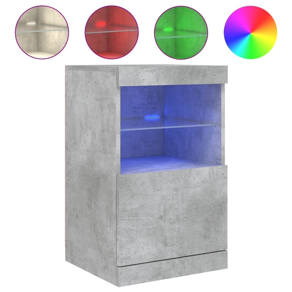 Dressoir met LED-verlichting 41x37x67 cm betongrijs is nu te koop bij PeponiXL, paradijselijk wonen!