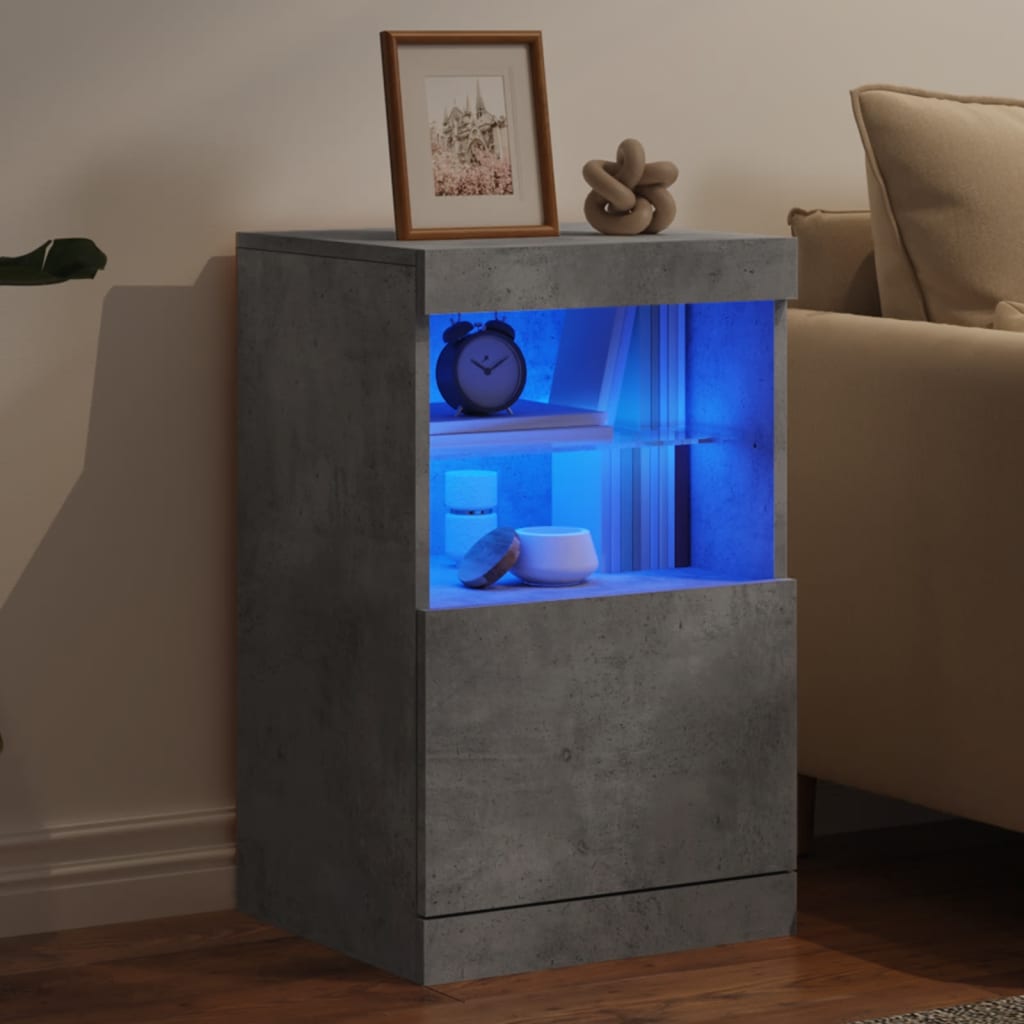 Dressoir met LED-verlichting 41x37x67 cm betongrijs is nu te koop bij PeponiXL, paradijselijk wonen!
