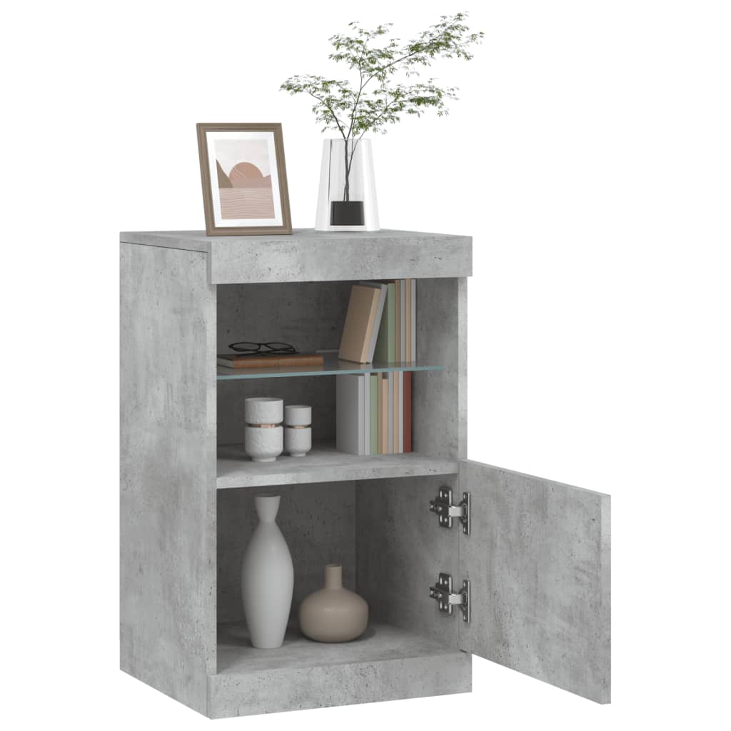 Dressoir met LED-verlichting 41x37x67 cm betongrijs is nu te koop bij PeponiXL, paradijselijk wonen!