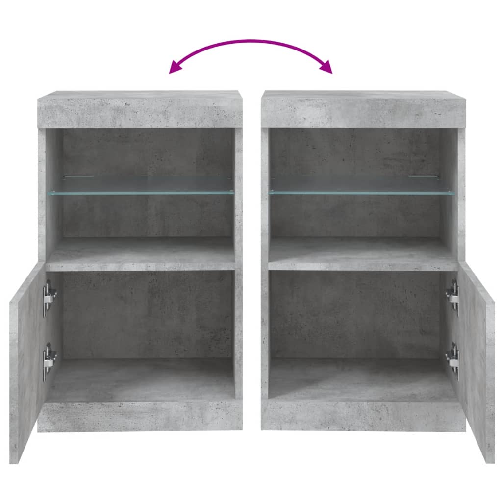 Dressoir met LED-verlichting 41x37x67 cm betongrijs is nu te koop bij PeponiXL, paradijselijk wonen!