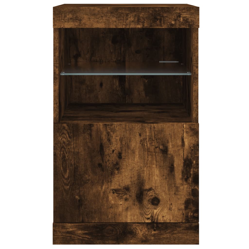 Dressoir met LED-verlichting 41x37x67 cm gerookt eikenkleurig is nu te koop bij PeponiXL, paradijselijk wonen!