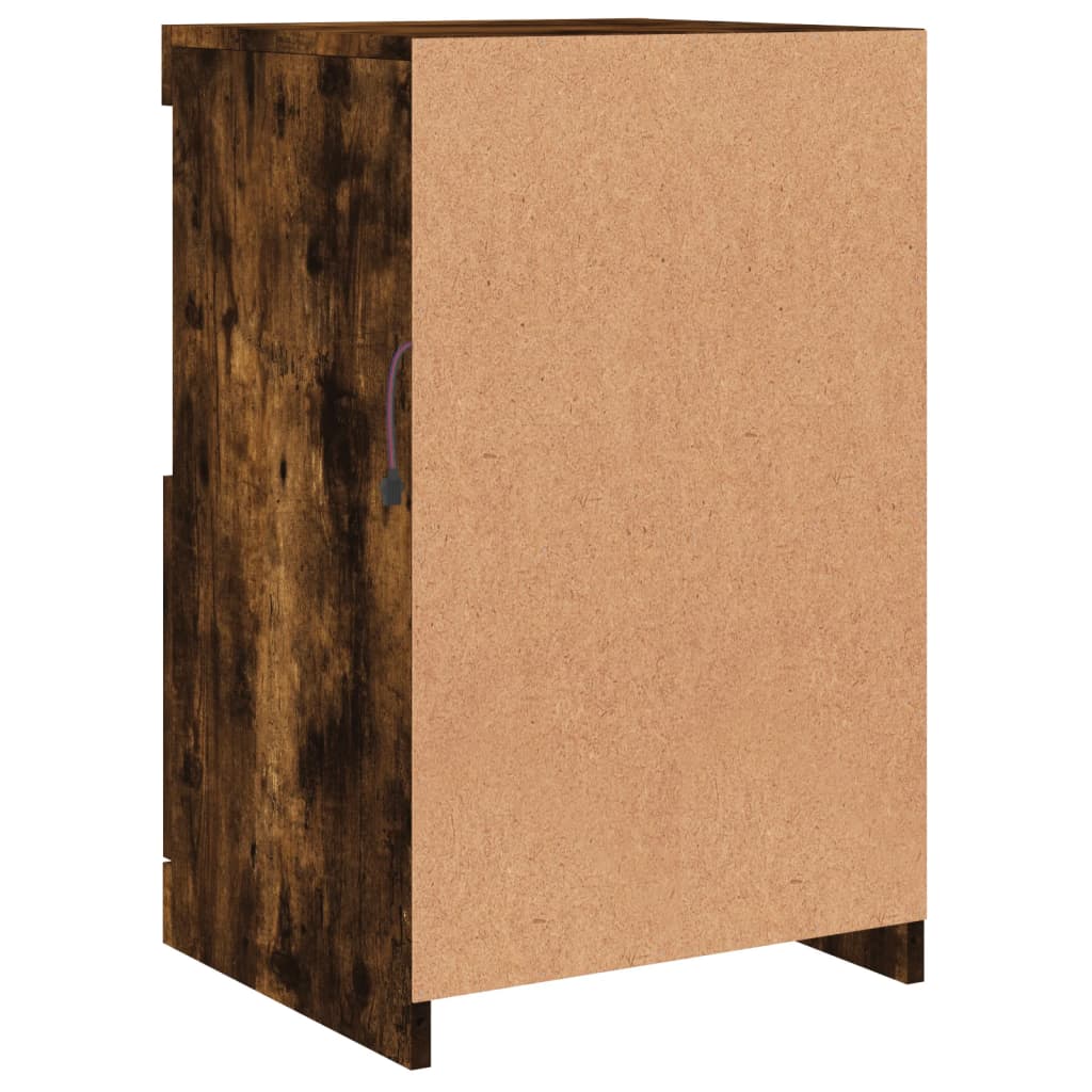 Dressoir met LED-verlichting 41x37x67 cm gerookt eikenkleurig is nu te koop bij PeponiXL, paradijselijk wonen!