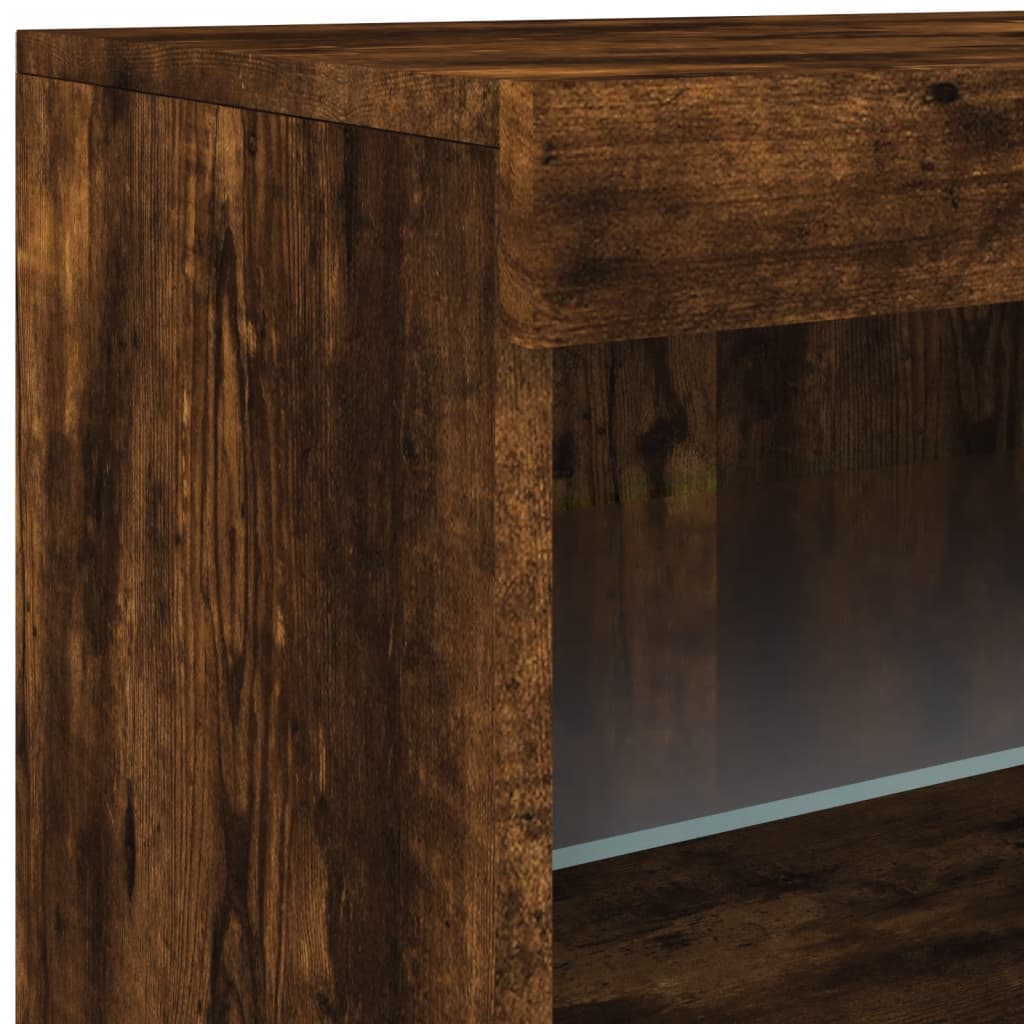Dressoir met LED-verlichting 41x37x67 cm gerookt eikenkleurig is nu te koop bij PeponiXL, paradijselijk wonen!