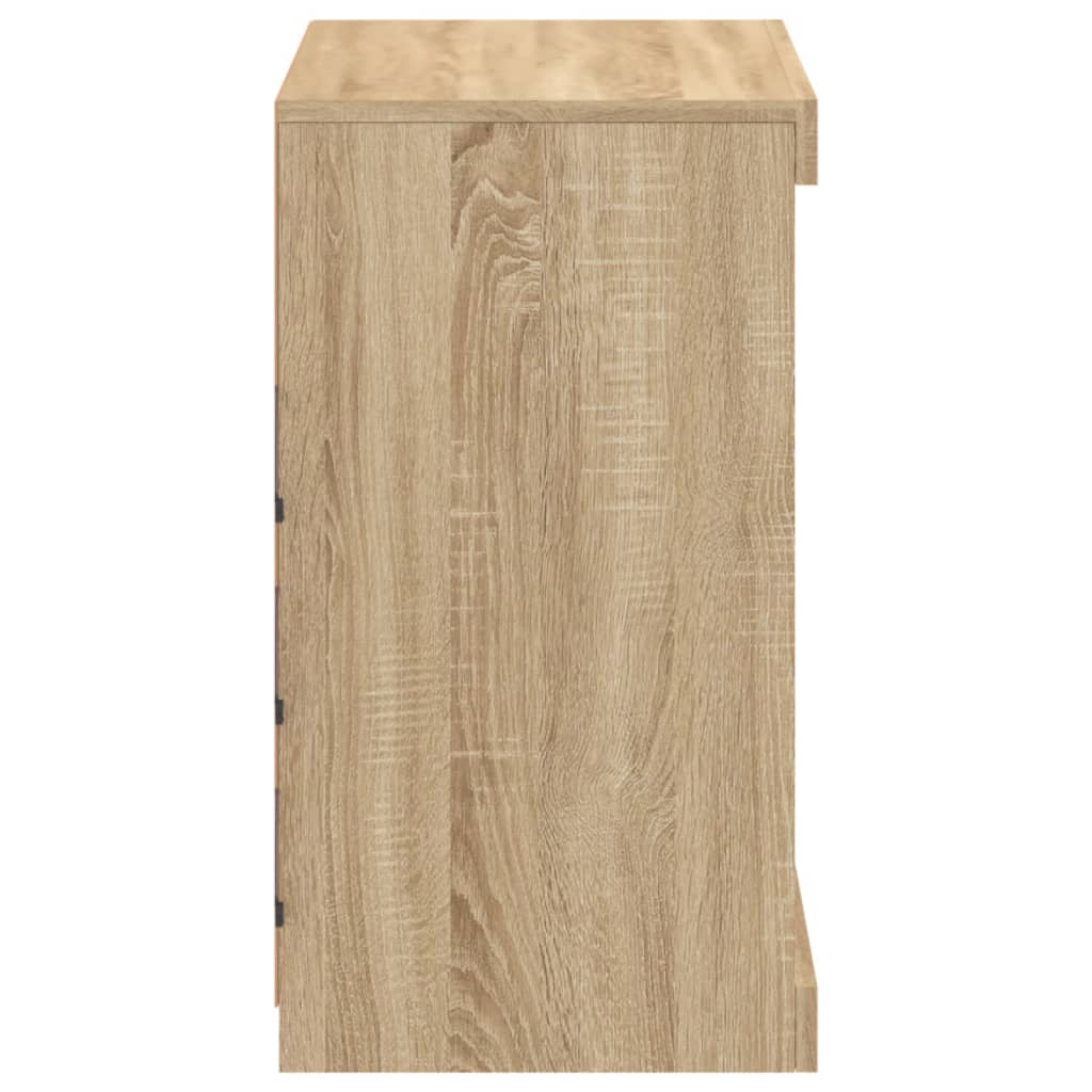 Dressoir met LED-verlichting 60,5x37x67 cm sonoma eikenkleurig is nu te koop bij PeponiXL, paradijselijk wonen!
