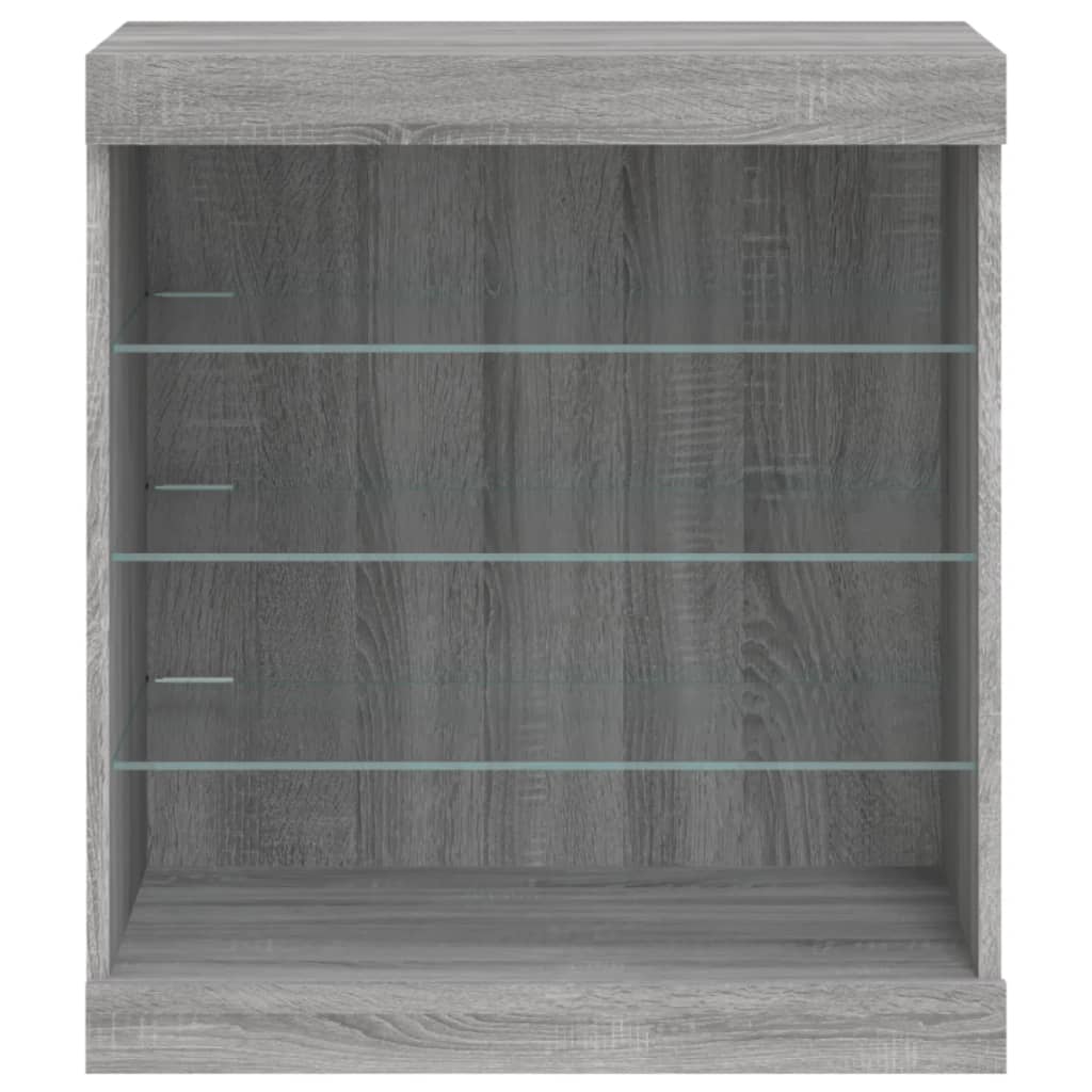 Dressoir met LED-verlichting 60,5x37x67 cm grijs sonoma eiken is nu te koop bij PeponiXL, paradijselijk wonen!