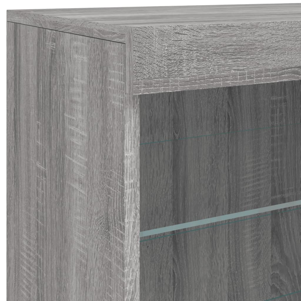 Dressoir met LED-verlichting 60,5x37x67 cm grijs sonoma eiken is nu te koop bij PeponiXL, paradijselijk wonen!