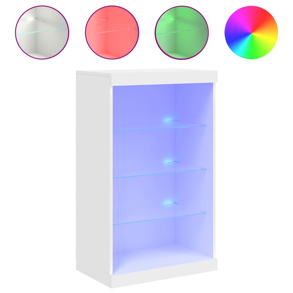 Dressoir met LED-verlichting 60,5x37x100 cm wit is nu te koop bij PeponiXL, paradijselijk wonen!