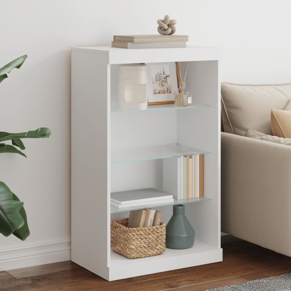 Dressoir met LED-verlichting 60,5x37x100 cm wit is nu te koop bij PeponiXL, paradijselijk wonen!