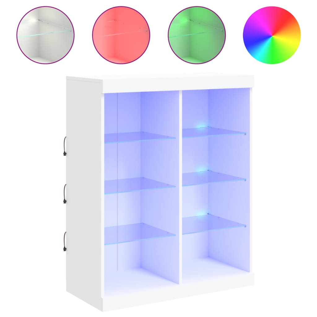 Dressoir met LED-verlichting 81x37x100 cm wit is nu te koop bij PeponiXL, paradijselijk wonen!