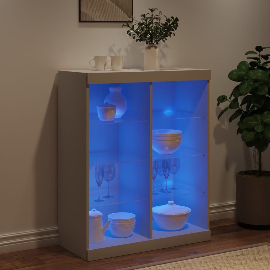 Dressoir met LED-verlichting 81x37x100 cm wit is nu te koop bij PeponiXL, paradijselijk wonen!