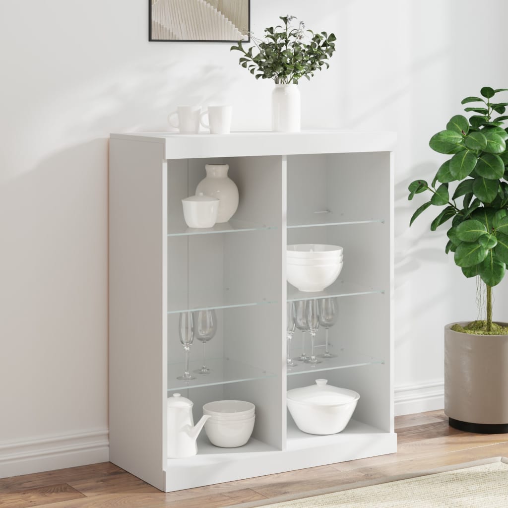 Dressoir met LED-verlichting 81x37x100 cm wit is nu te koop bij PeponiXL, paradijselijk wonen!