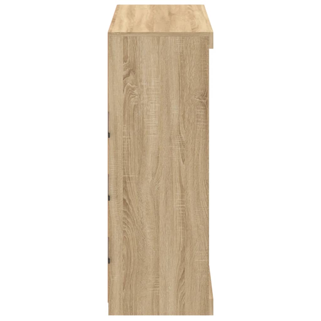 Dressoir met LED-verlichting 81x37x100 cm sonoma eikenkleurig is nu te koop bij PeponiXL, paradijselijk wonen!