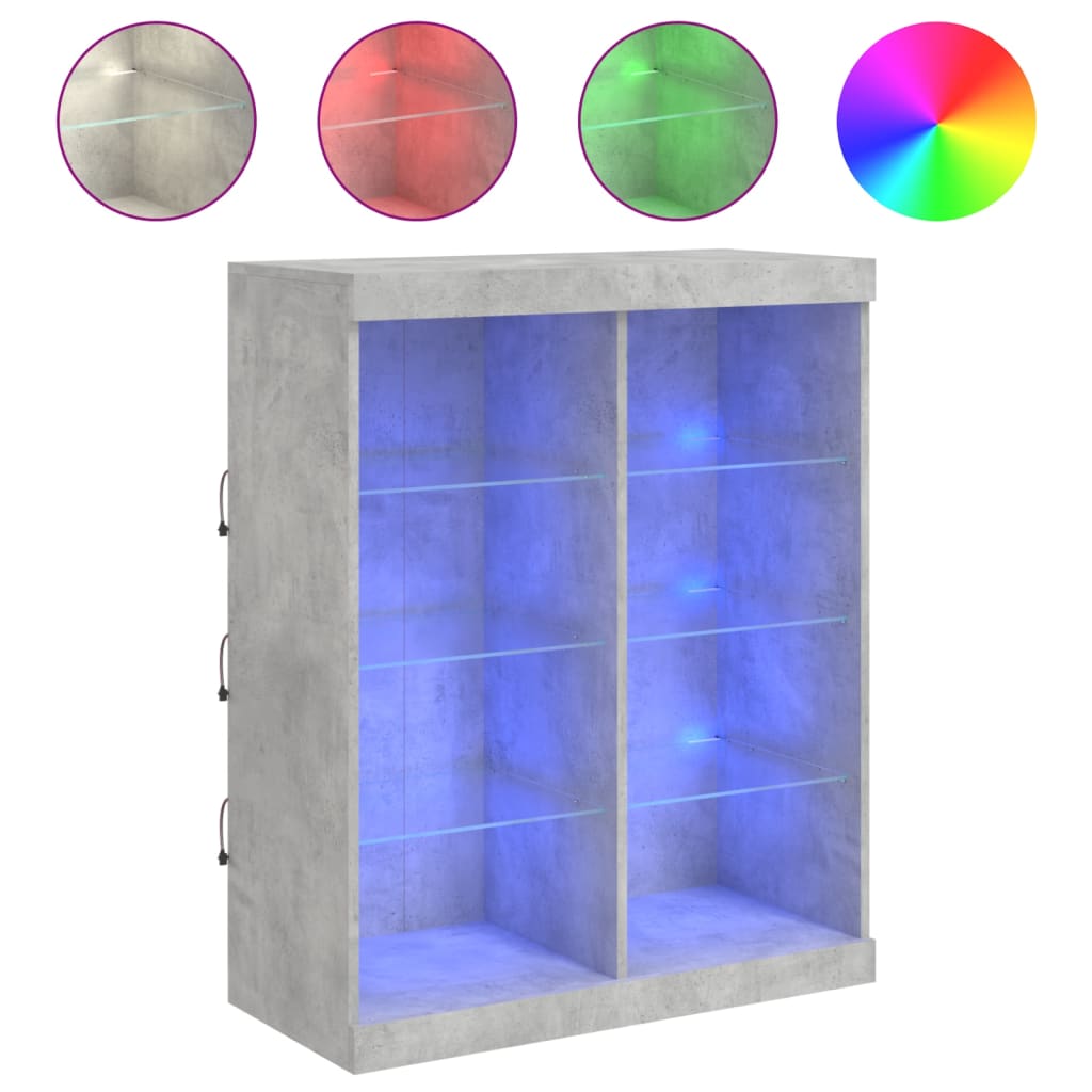Dressoir met LED-verlichting 81x37x100 cm betongrijs is nu te koop bij PeponiXL, paradijselijk wonen!
