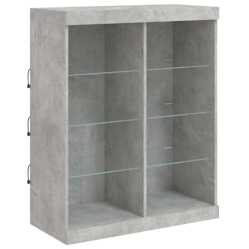 Dressoir met LED-verlichting 81x37x100 cm betongrijs is nu te koop bij PeponiXL, paradijselijk wonen!