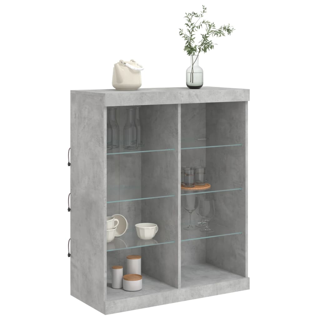 Dressoir met LED-verlichting 81x37x100 cm betongrijs is nu te koop bij PeponiXL, paradijselijk wonen!