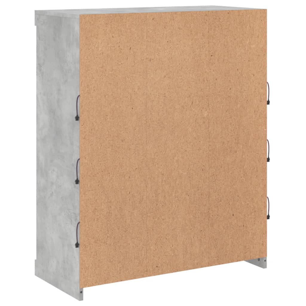 Dressoir met LED-verlichting 81x37x100 cm betongrijs is nu te koop bij PeponiXL, paradijselijk wonen!